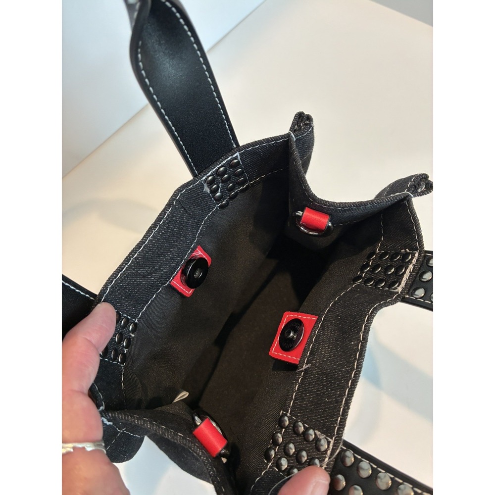 The Rolling Stones Black Denim Small Studded purse. - Picture 6 of 6